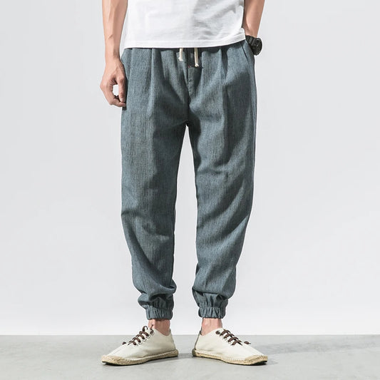 Beysaurt / Cotton Linen Casual Harem Pants Trousers